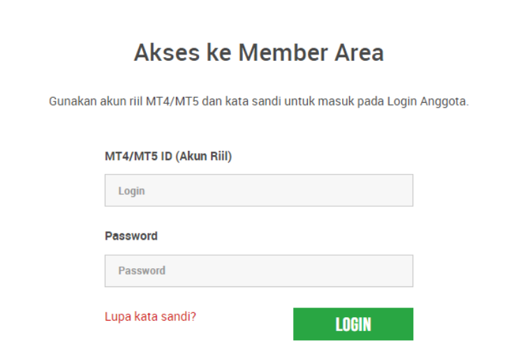 Akses ke member Area untuk check bonus XM.