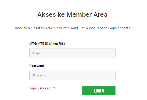 Akses ke member Area untuk Withdrawal.