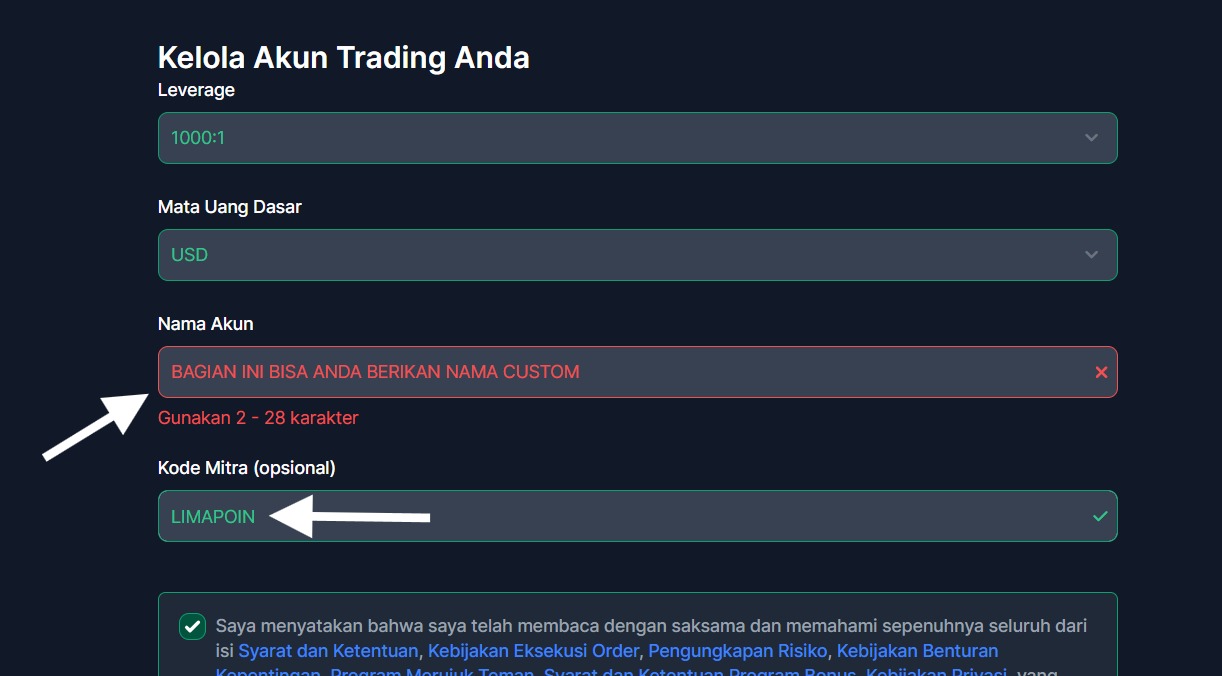 Daftar Akun XM Limapoin