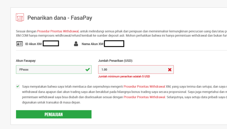 Pilih Penarikan Dana FasaPay.