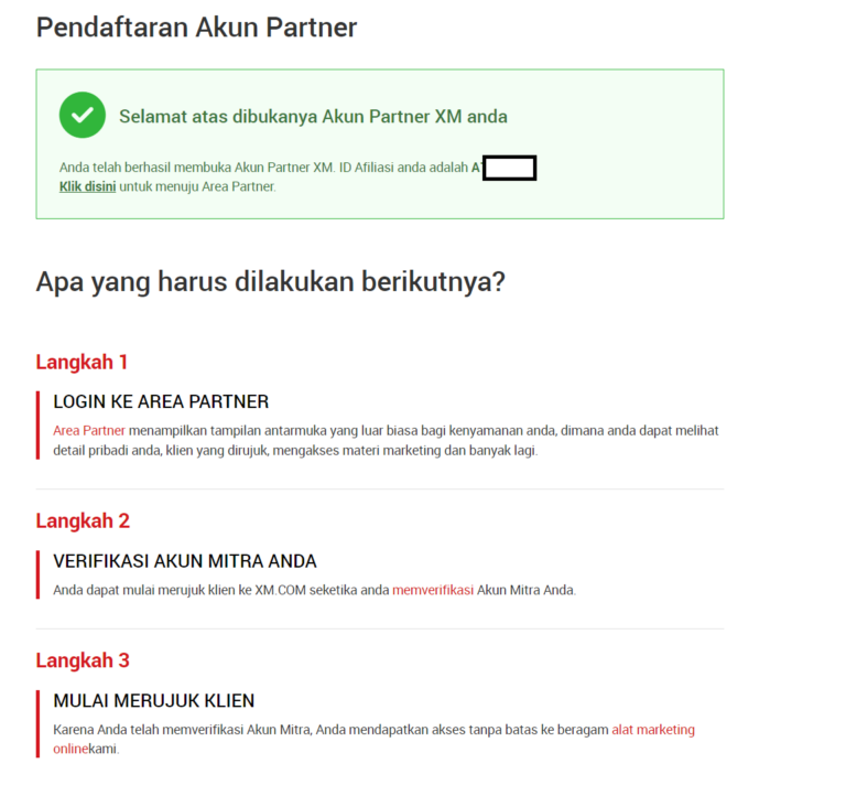 Pendaftaran akun partner.