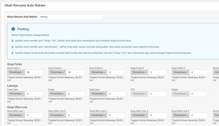 Rencana auto rebate.