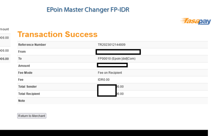 Transaction Success Fasapay.